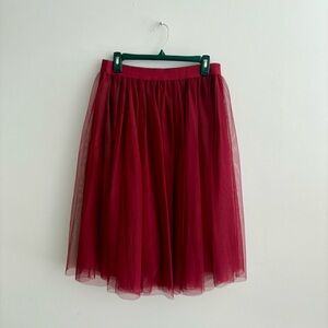 Esley Burgundy Tulle Skirt